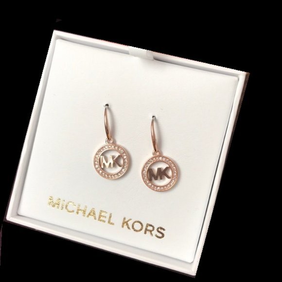 NEW Michael Kors Fulton MK Gold Earrings - Picture 8 of 15